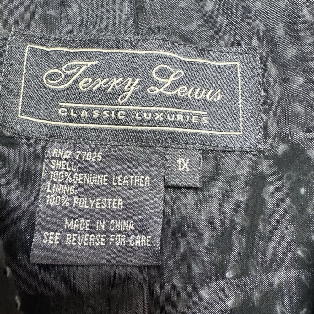Terry Lewis Classic Luxuries Jacket Womens 1X Black Leather Laser Cut Suede - Picture 3 of 7